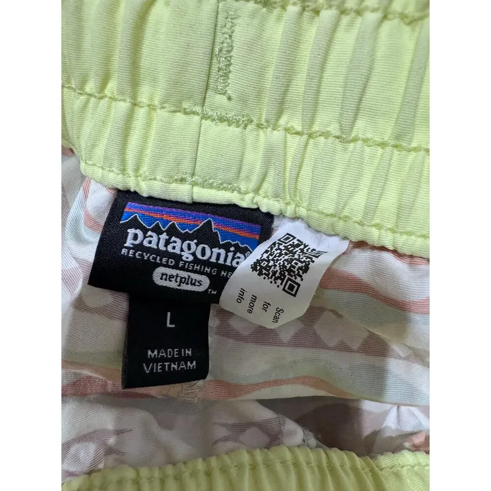 Patagonia Board Baggie Girl L Bottom Shorts Costa Rica Drawstring Yellow Swim